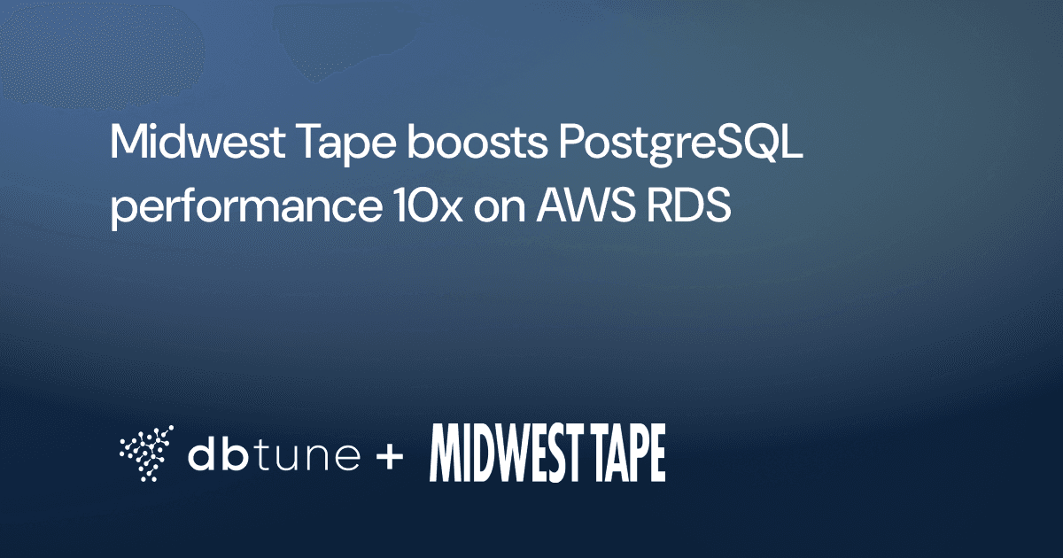 How Midwest Tape achieved a 10x performance boost with PostgreSQL tuning on AWS RDS